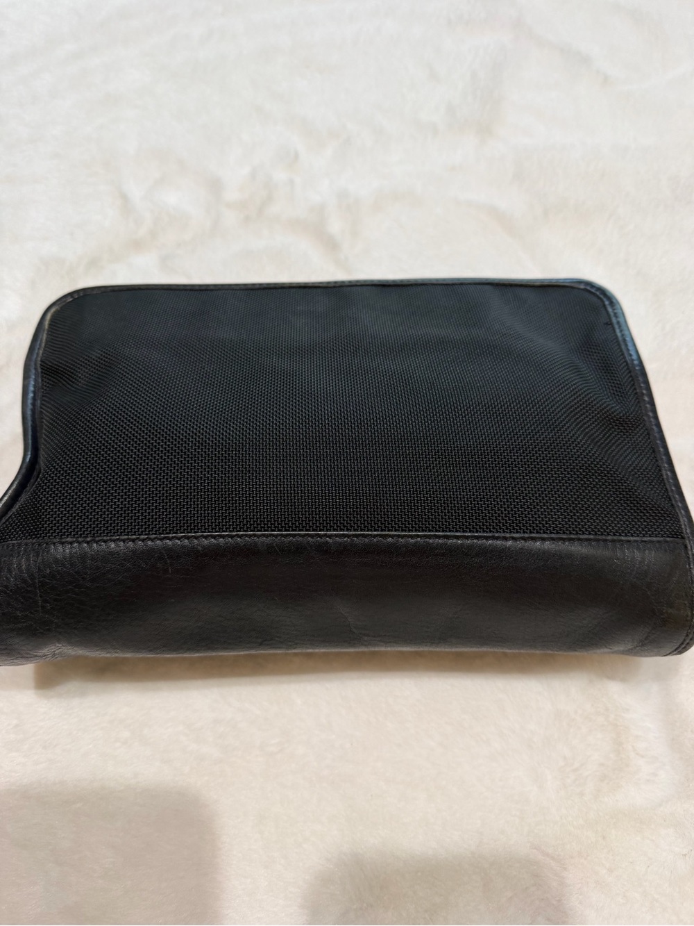 Men's Coach Black Leather and Nylon Travel Organizer Clutch
